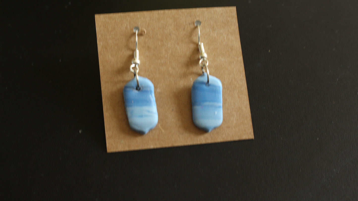 Blue Skies Rectangle Dangle Earrings