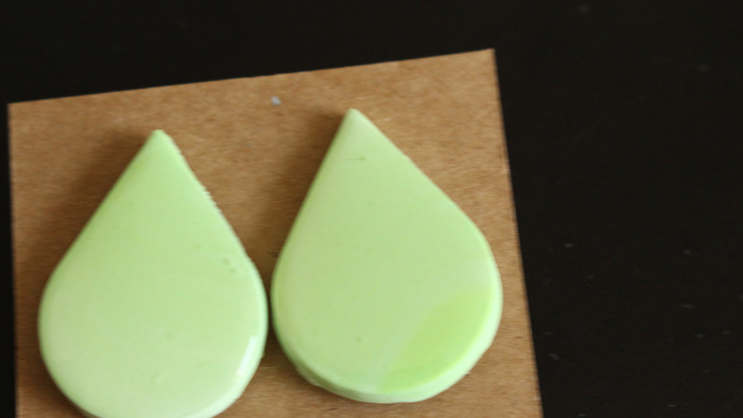 Lime Glow Teardrop Earrings