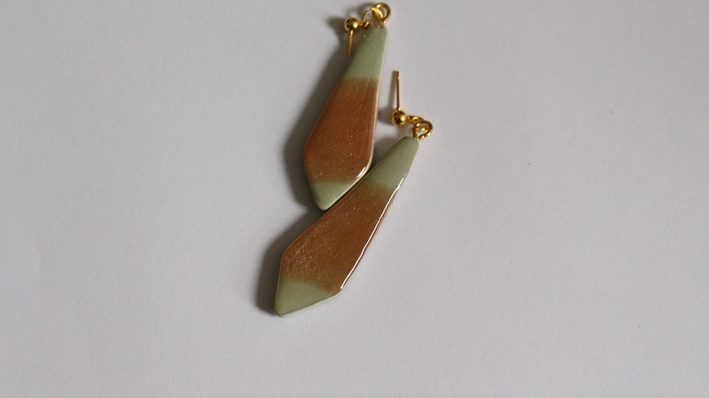 Mint Sandstone Geometric Dangle Earrings