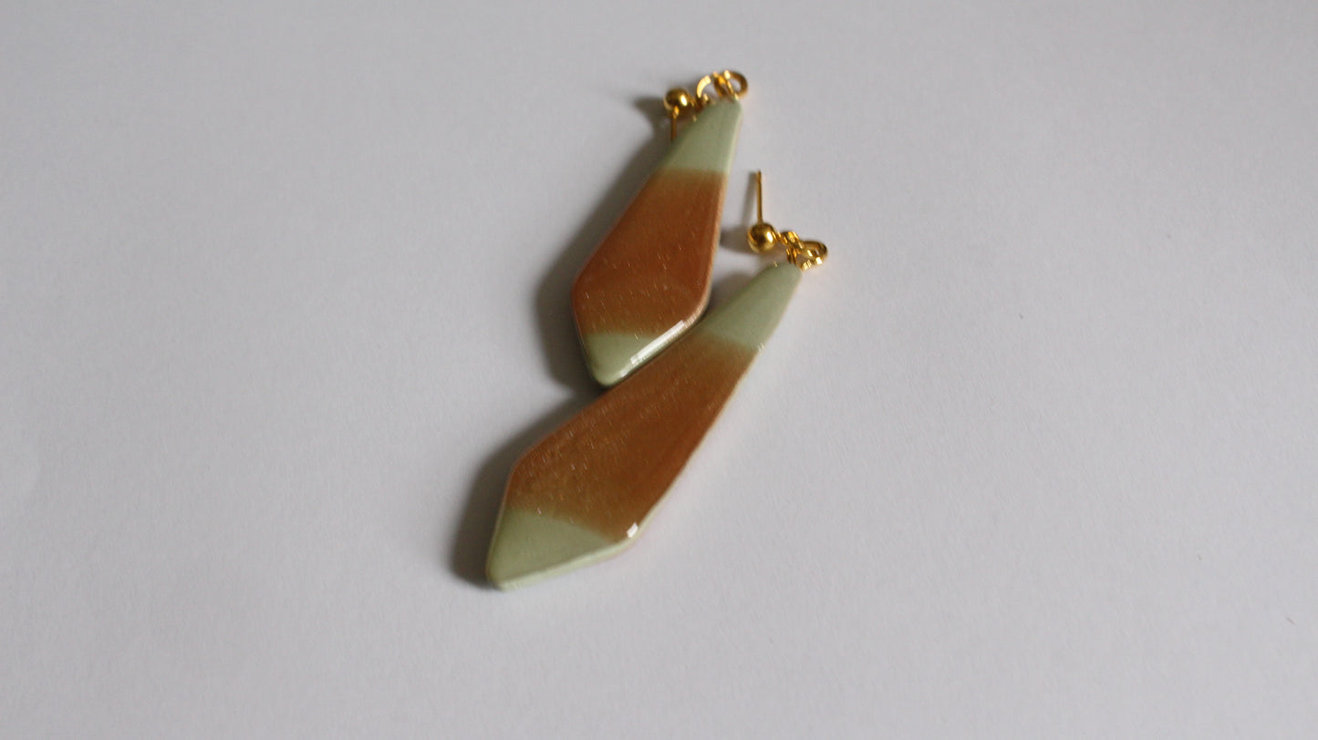 Mint Sandstone Geometric Dangle Earrings