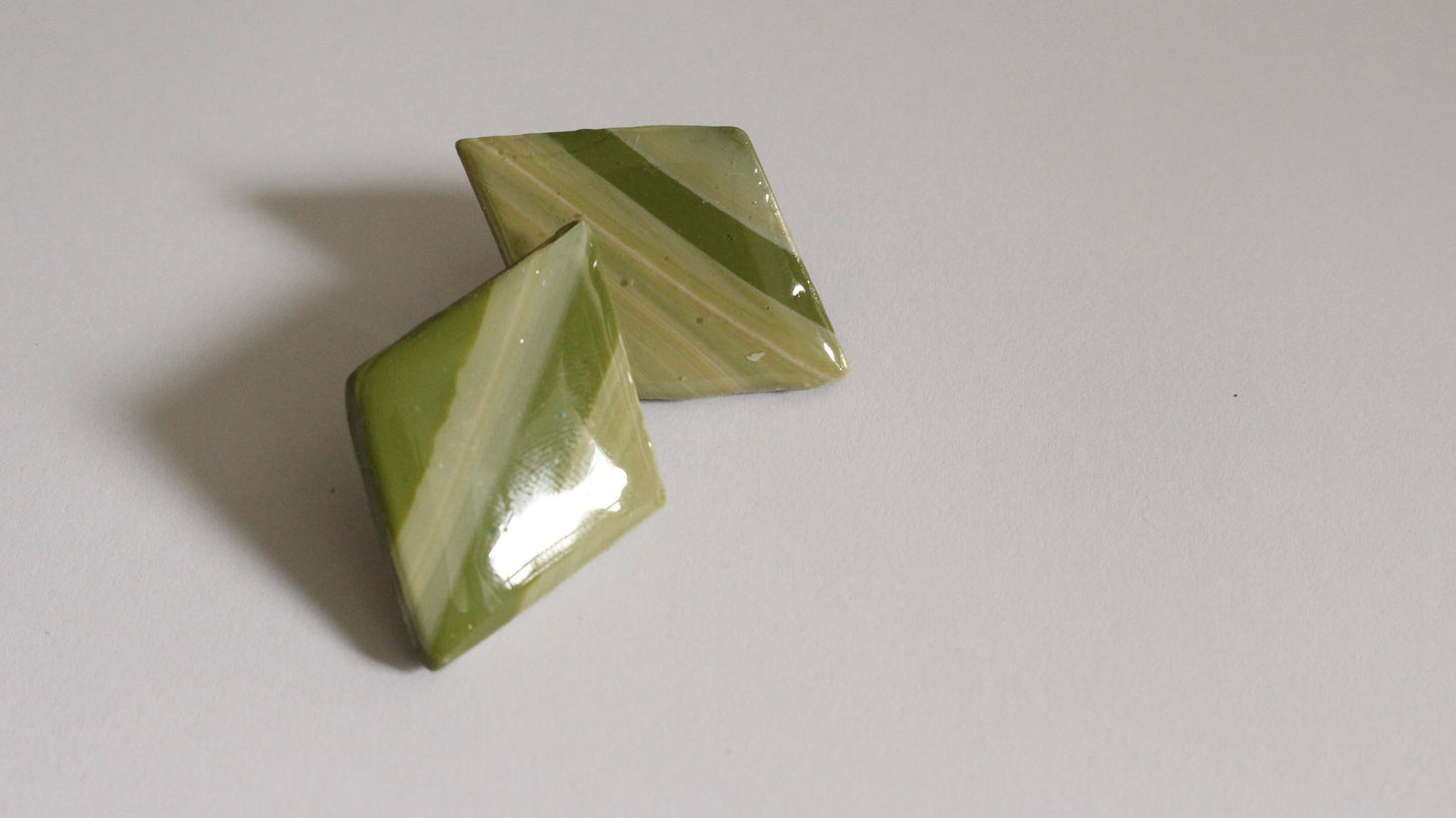 Olive Grove Geometric Stud Earrings