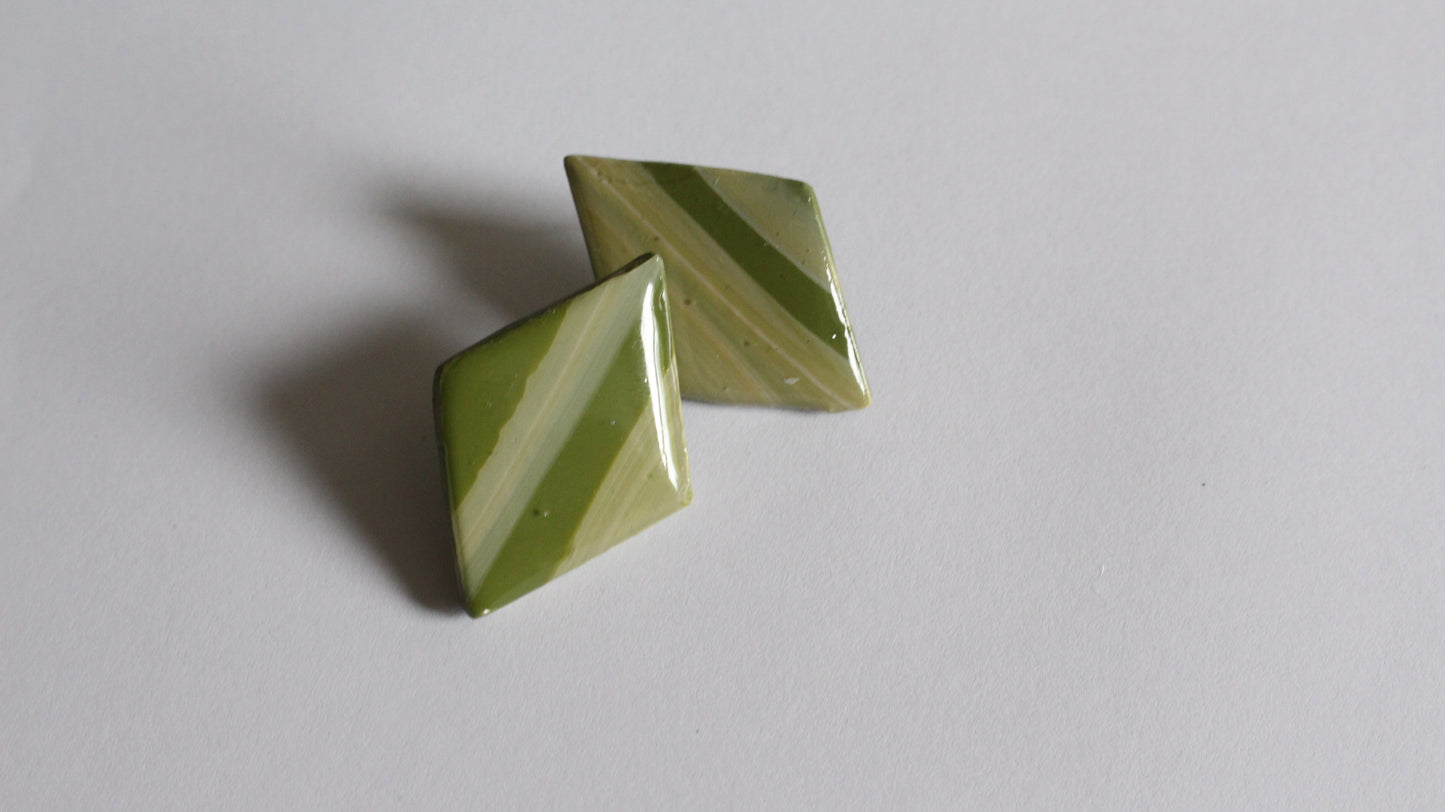 Olive Grove Geometric Stud Earrings