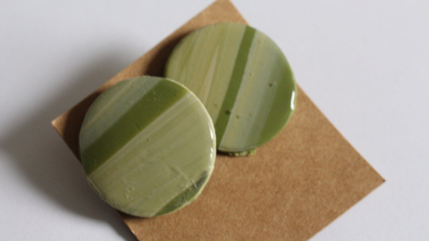 Olive Grove Round Stud Earrings