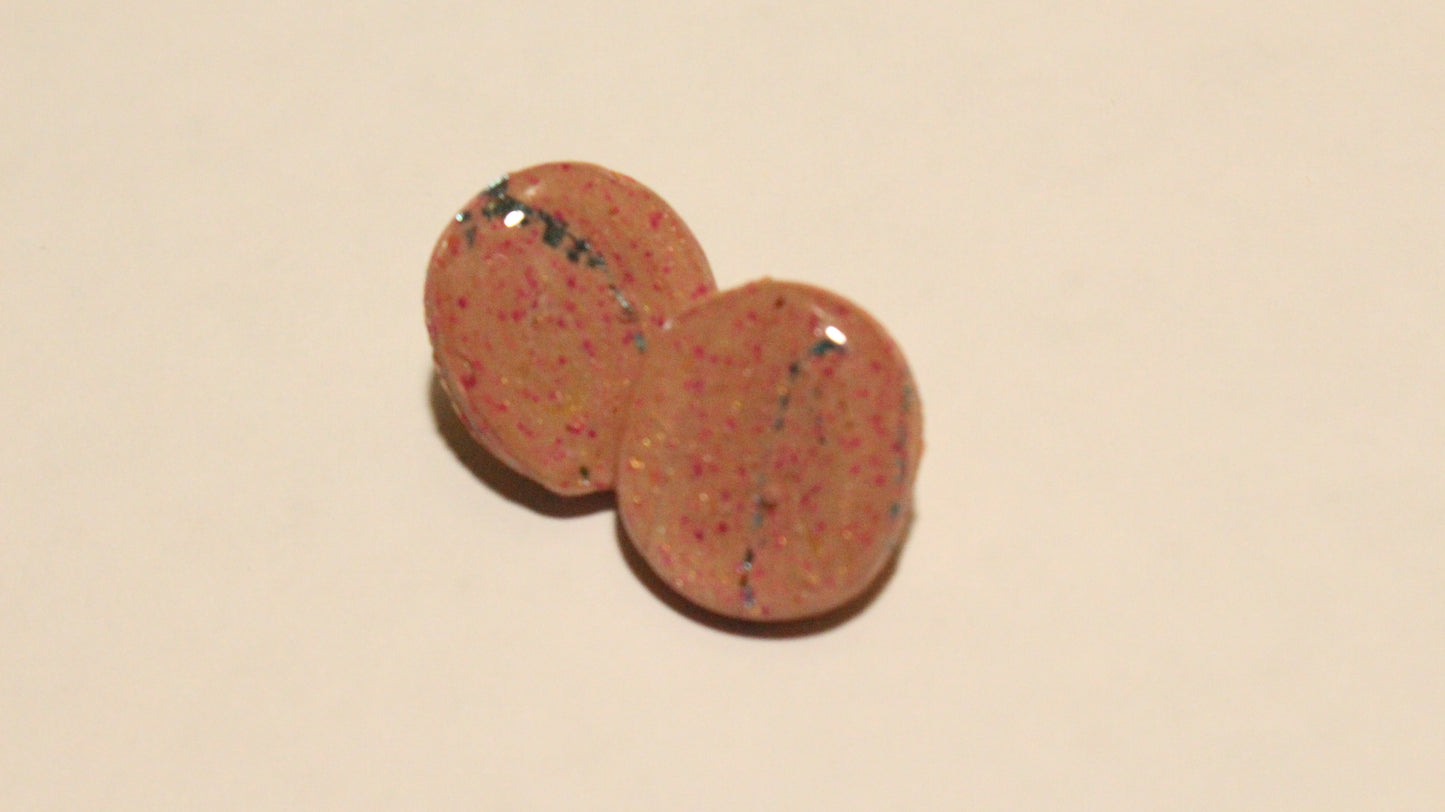 Blush Confetti Round Stud Earrings
