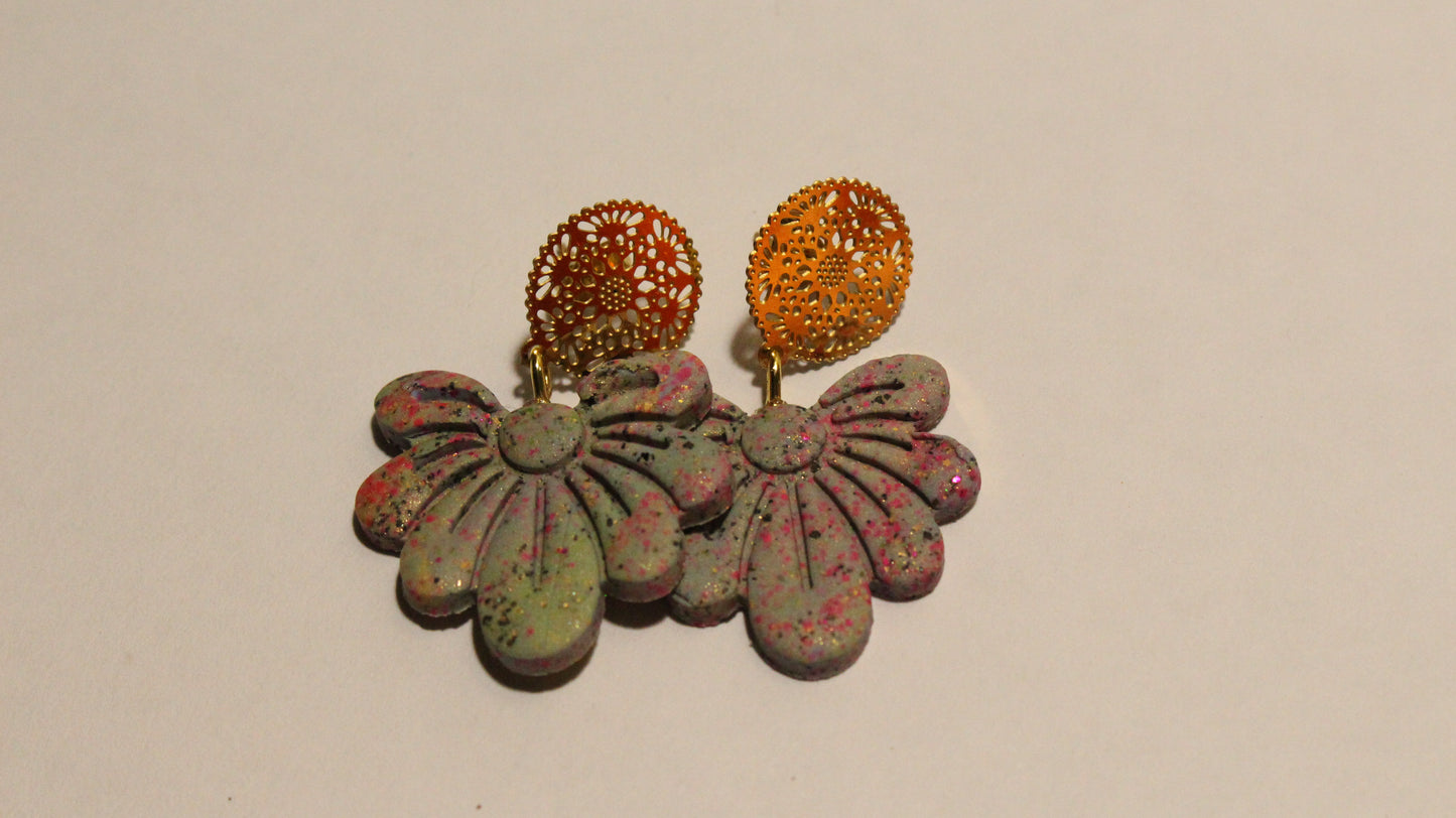 Boho Blossom Filigree Statement Earrings
