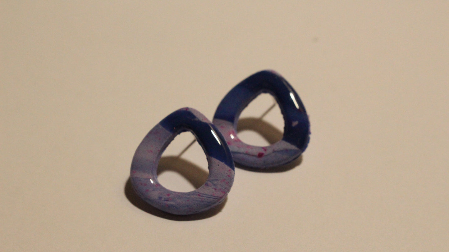 Blueberry Swirl Teardrop Earrings