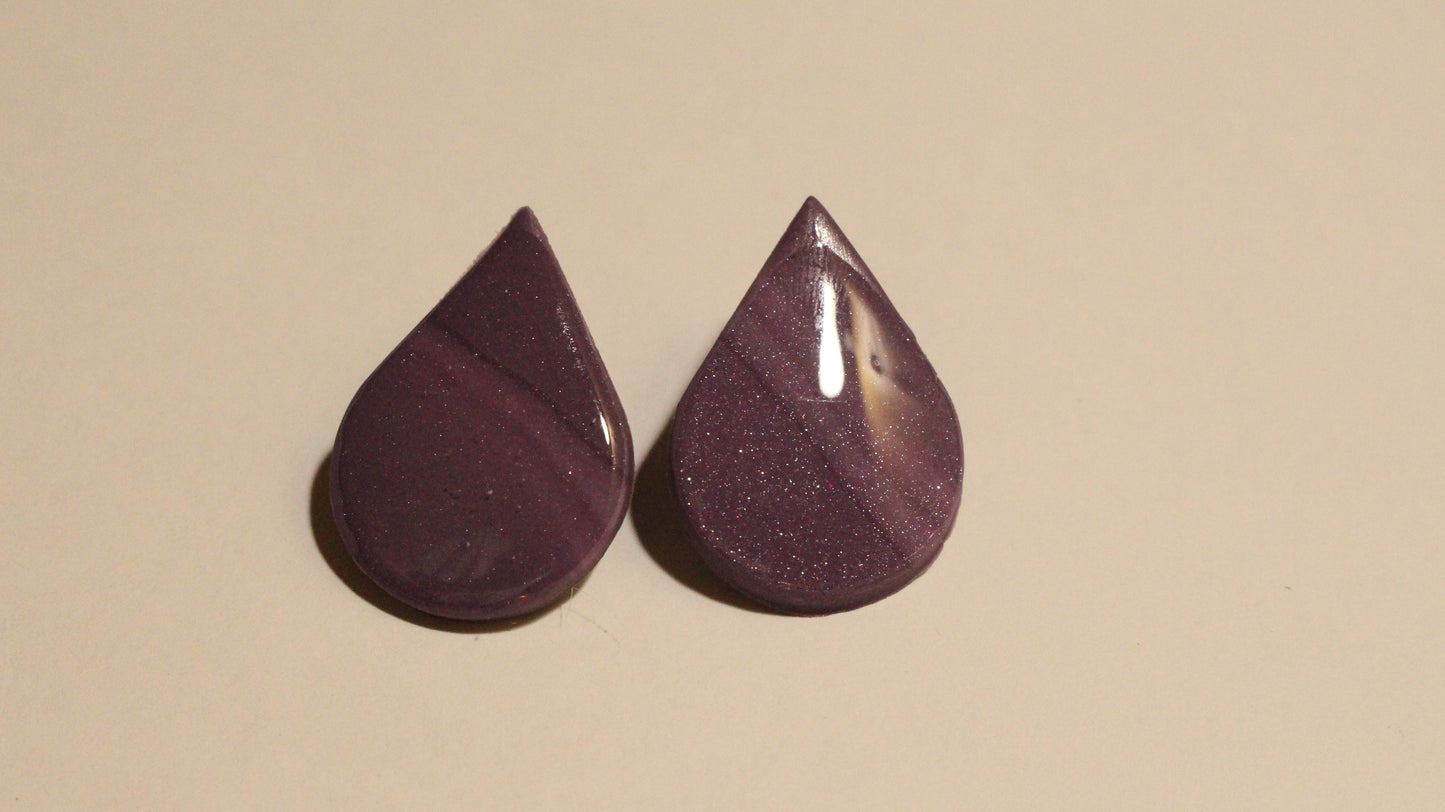 Plum Sparkle Teardrop Earrings