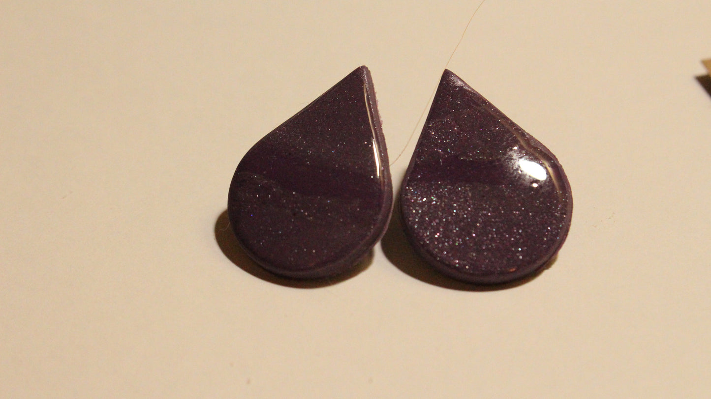 Plum Sparkle Teardrop Earrings
