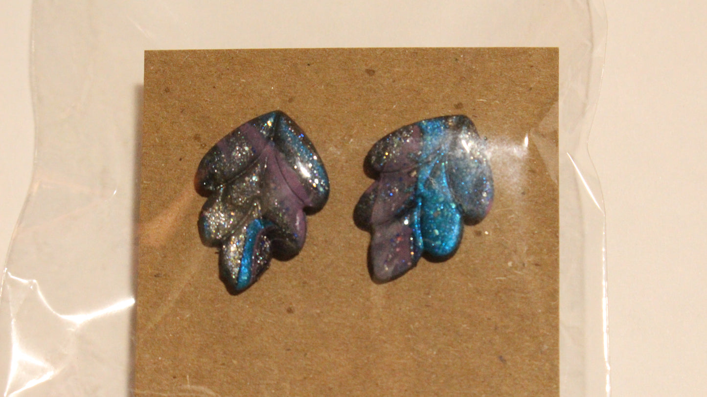 Enchanted Twilight Leaf Studs