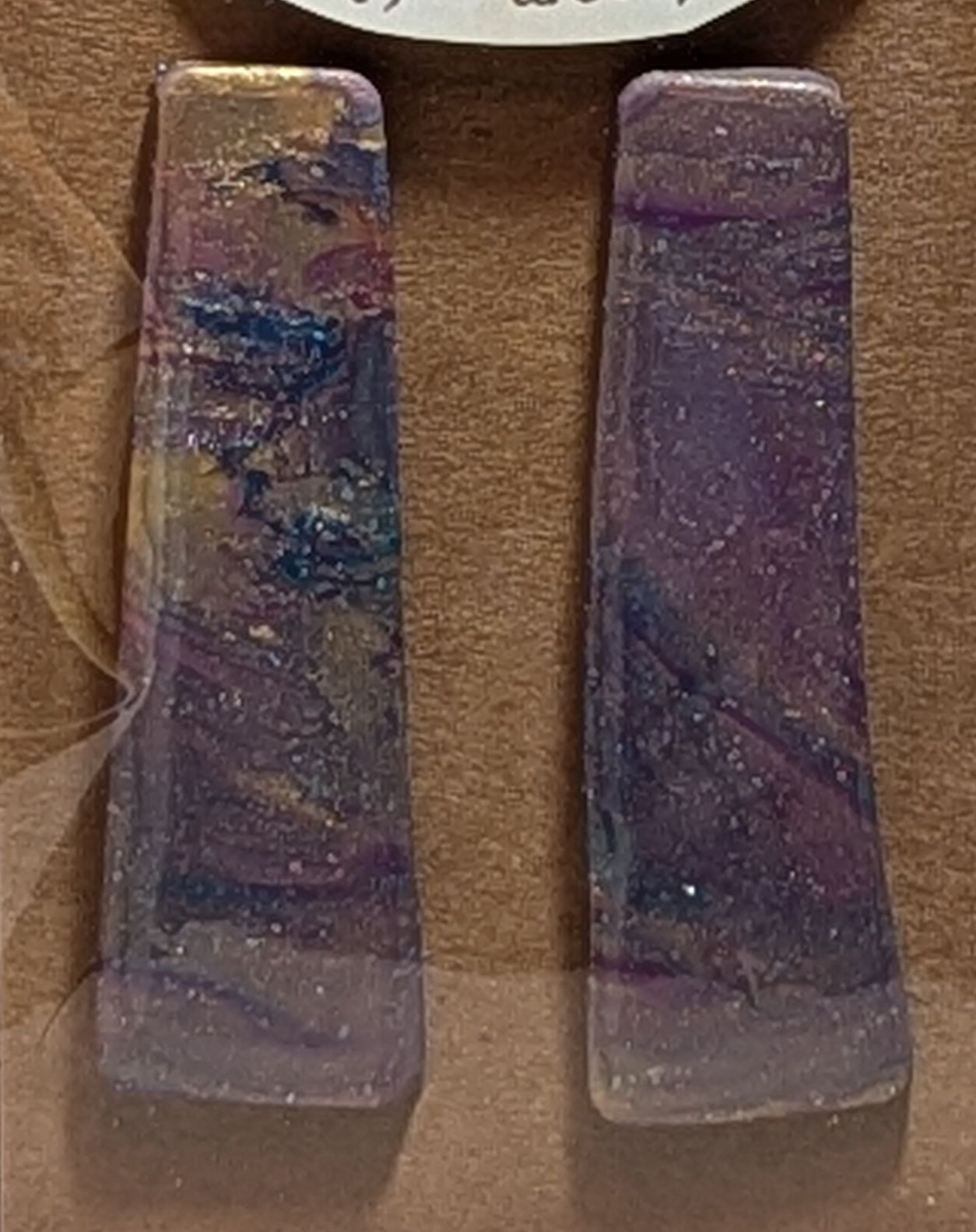 Galaxy Marble Rectangle Dangle Earrings