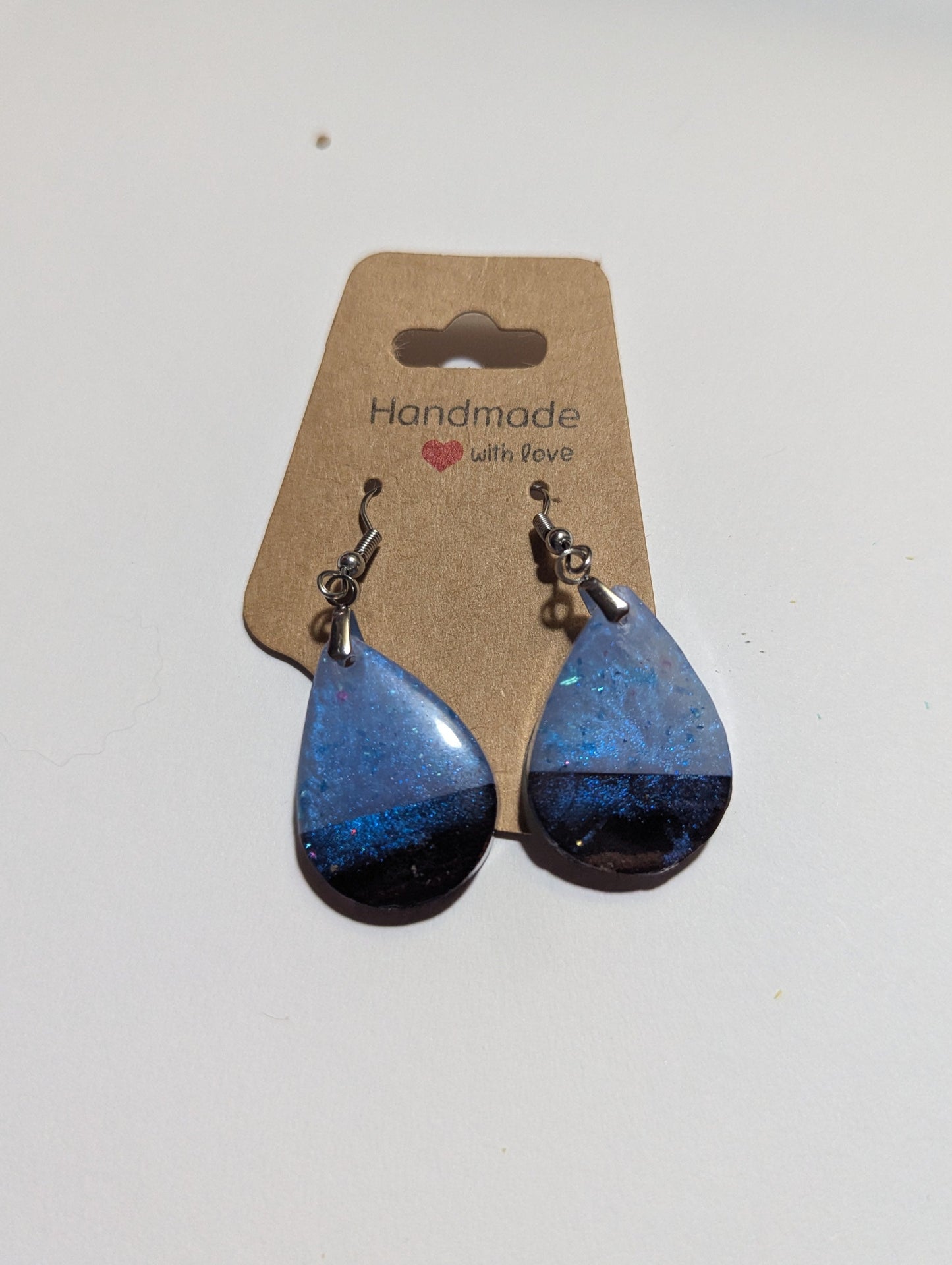 Iridescent Ocean Night Teardrop Earrings