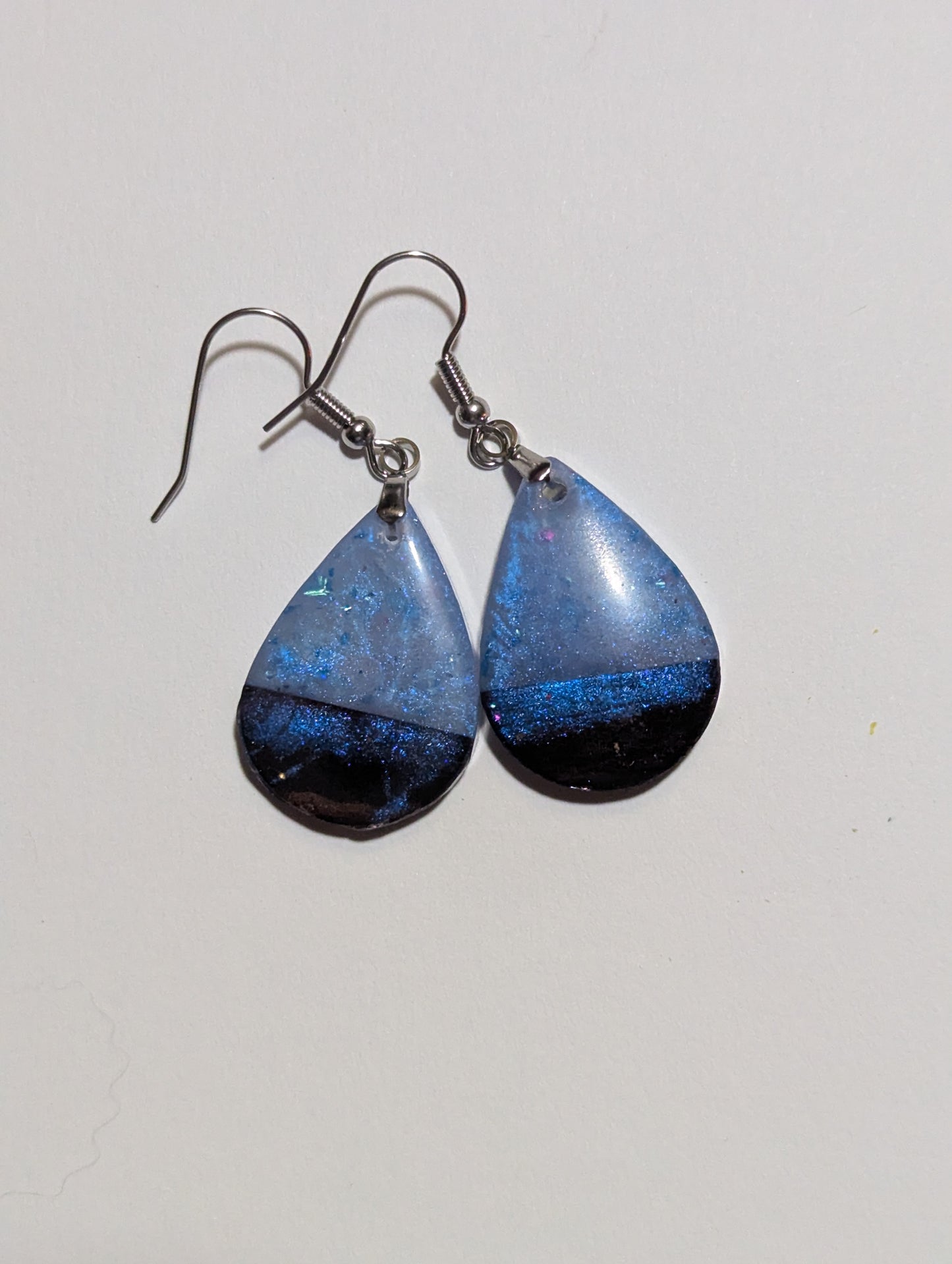 Iridescent Ocean Night Teardrop Earrings