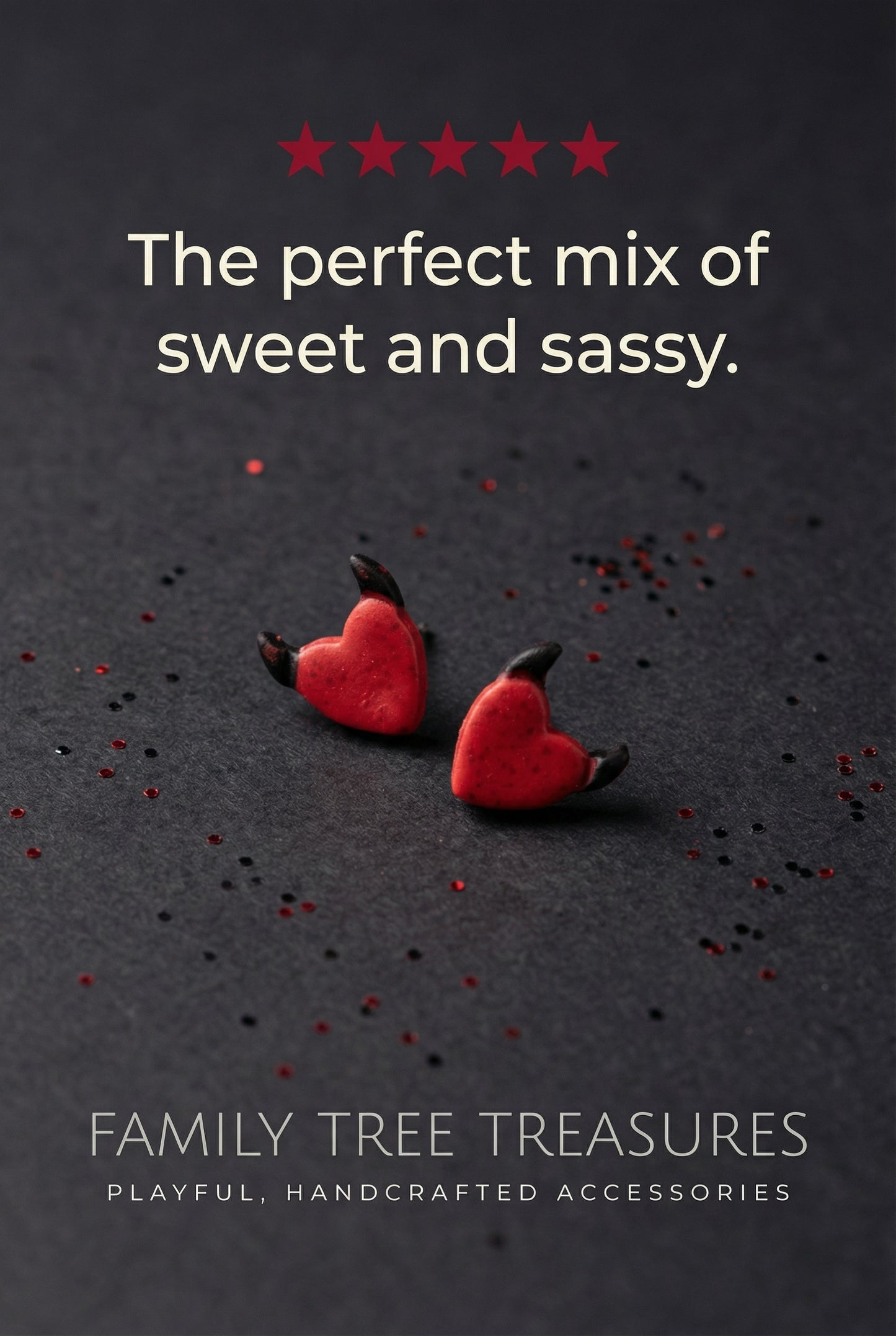 Sweet & Sassy Devil Heart Earrings