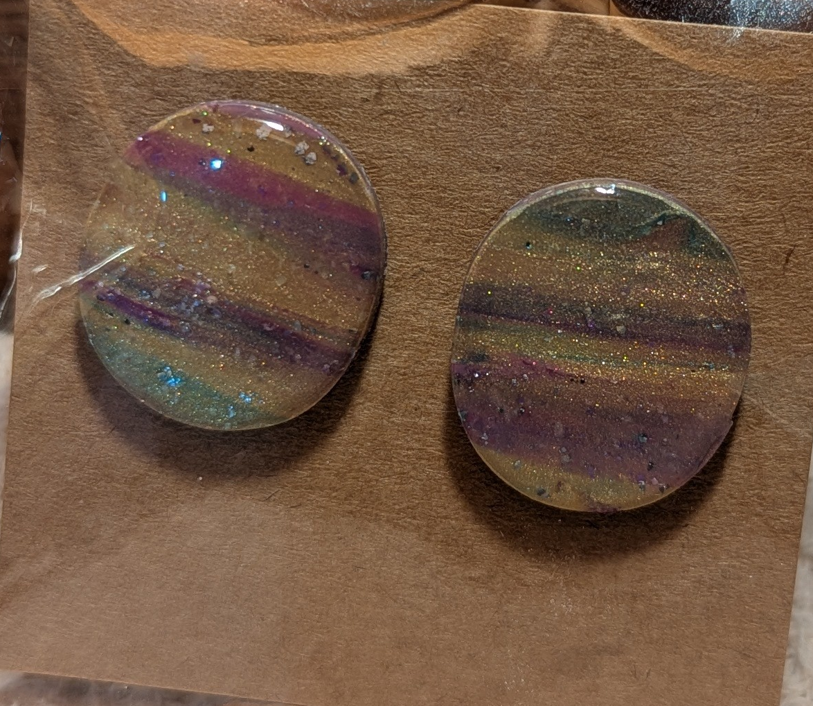 Cosmic Dreamscape Round Stud Earrings