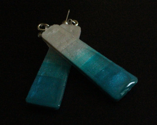Aqua Dream Sparkle Bar Earrings