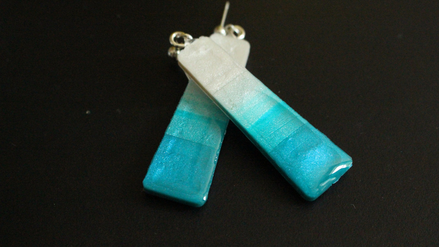 Aqua Dream Sparkle Bar Earrings