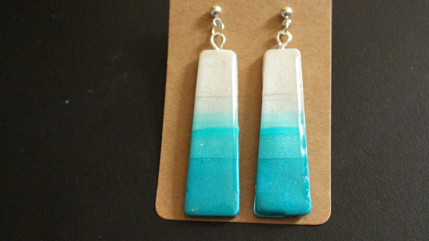 Aqua Dream Sparkle Bar Earrings