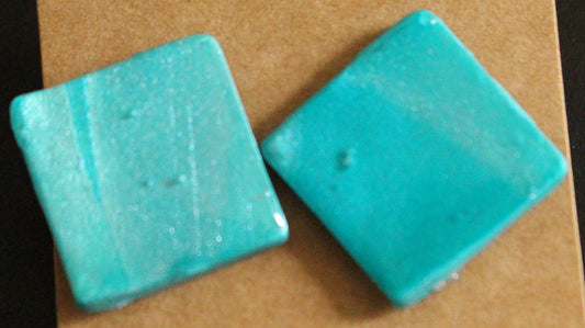 Turquoise Dream Square Stud Earrings