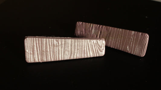 Blush Shimmer Rectangle Earrings