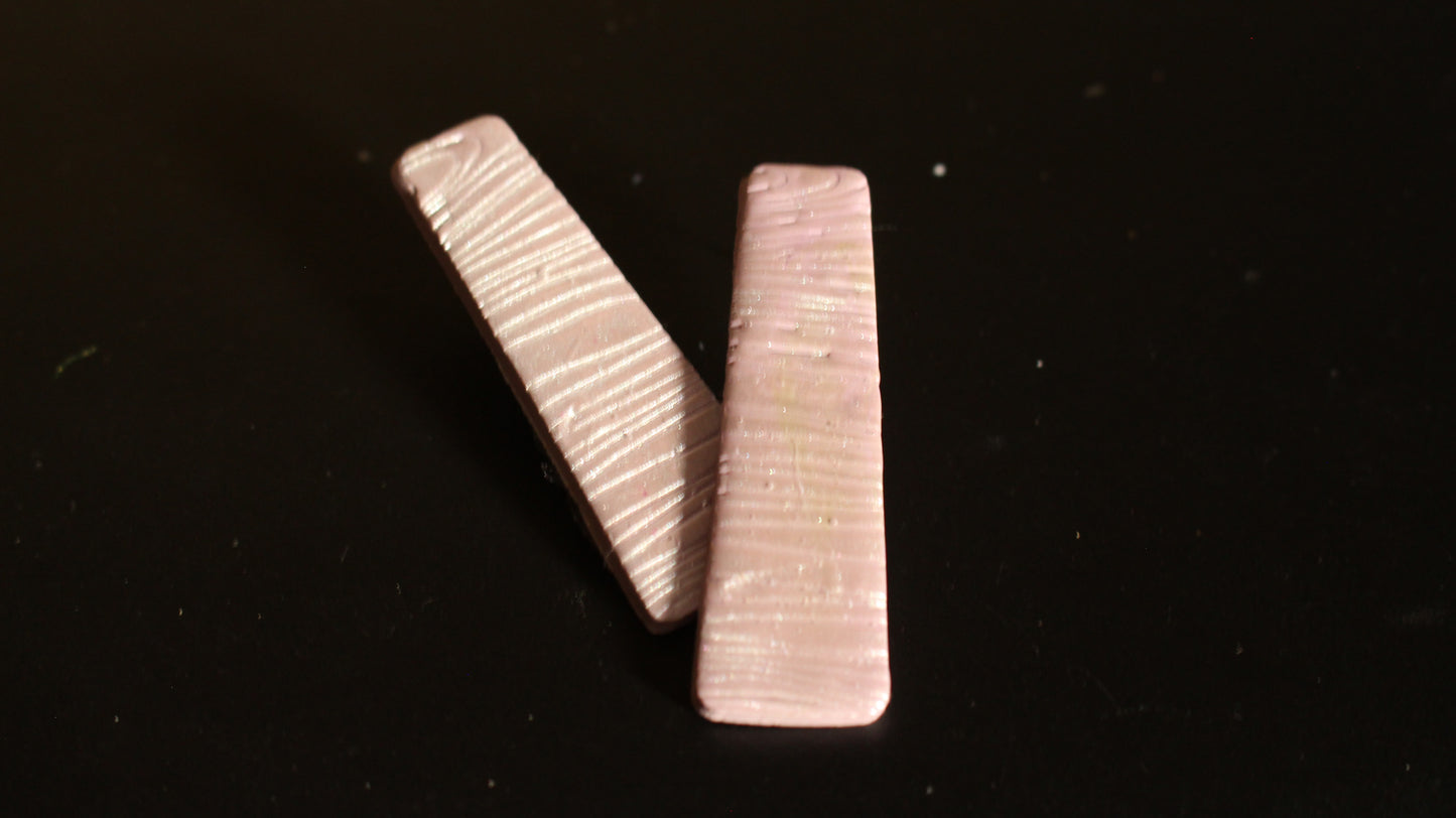 Blush Shimmer Rectangle Earrings