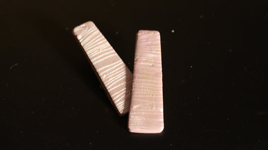 Blush Shimmer Rectangle Earrings
