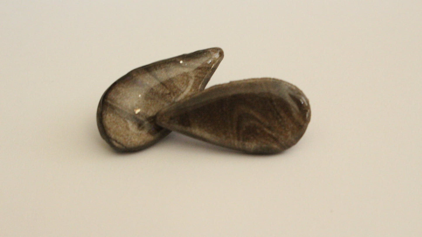 Midnight Marble Teardrop Earrings