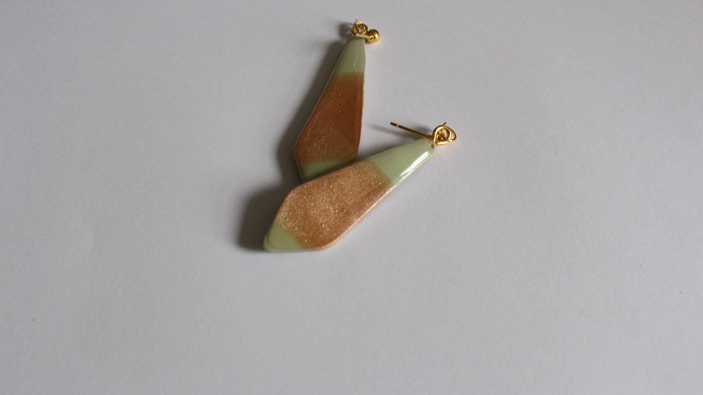Mint Sandstone Geometric Dangle Earrings