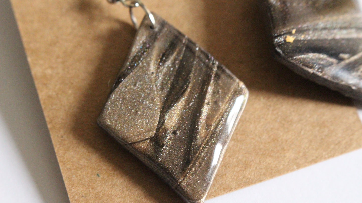 Midnight Marble Diamond Earrings