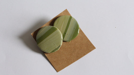 Olive Grove Round Stud Earrings