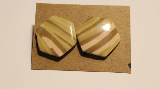Desert Dune Hexagon Stud Earrings