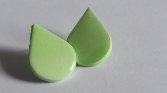 Lime Glow Teardrop Earrings