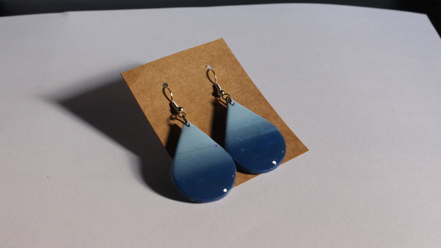 Blue Ombre Teardrop Dangle Earrings