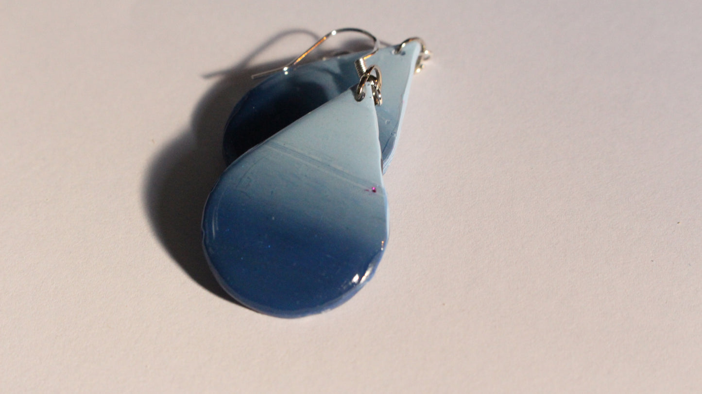 Blue Ombre Teardrop Dangle Earrings