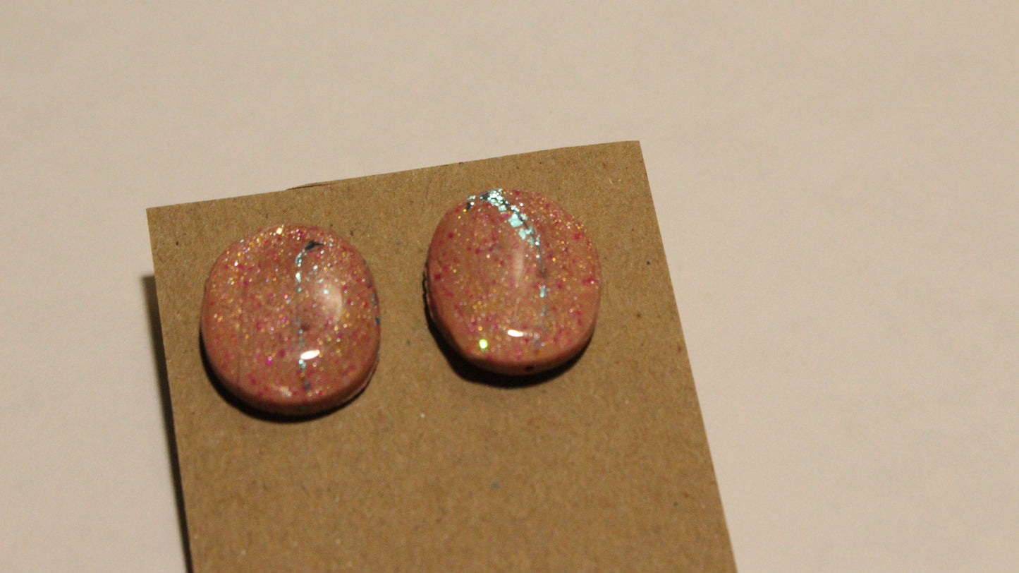 Blush Confetti Round Stud Earrings