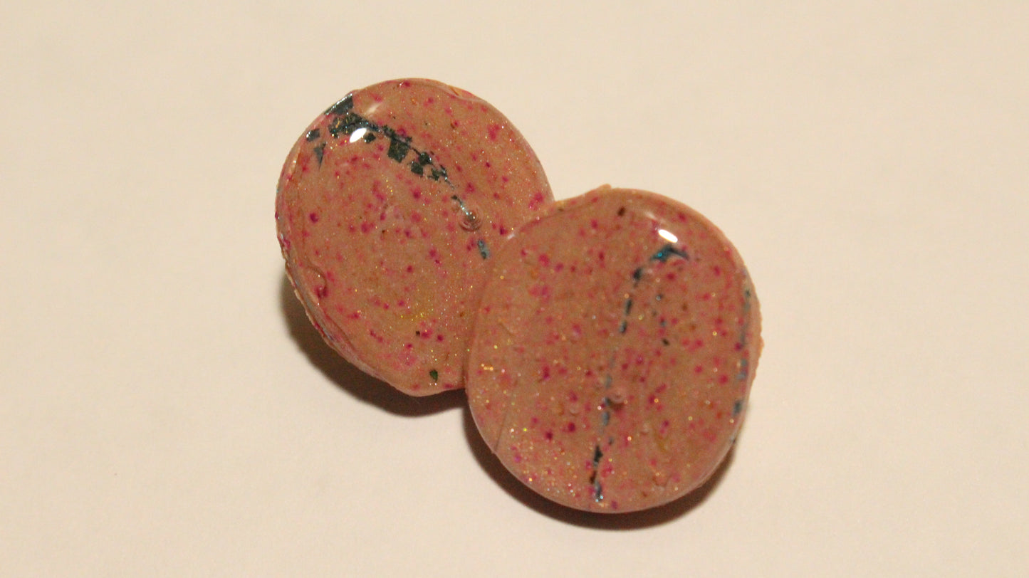 Blush Confetti Round Stud Earrings