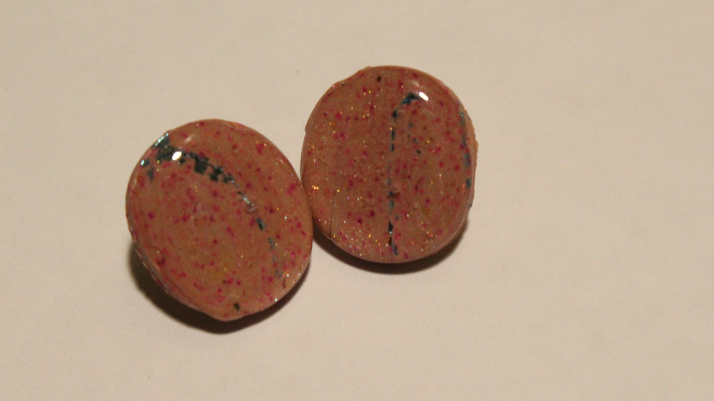 Blush Confetti Round Stud Earrings