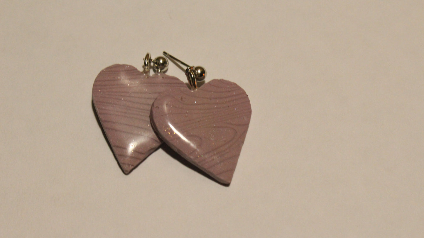 Lavender Love Heart Earrings