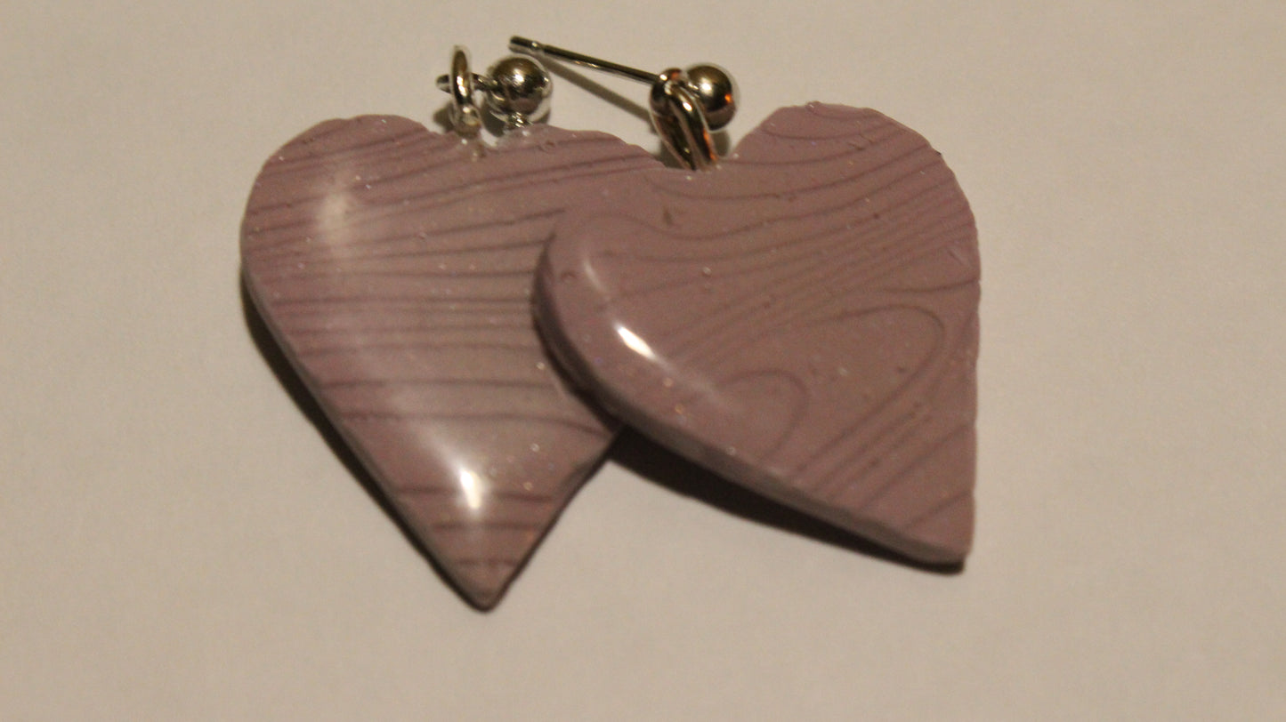 Lavender Love Heart Earrings