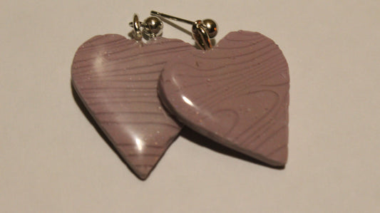 Lavender Love Heart Earrings