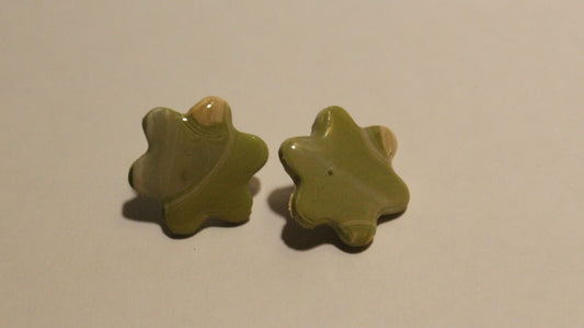 Olive Swirl Star Stud Earrings