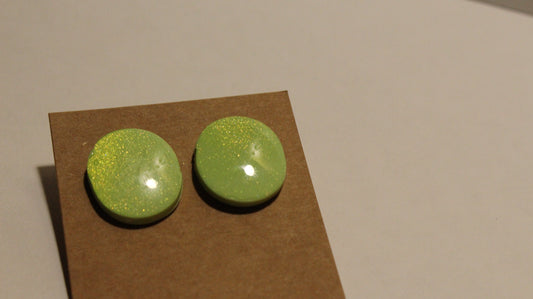 Lime Glow Sparkle Studs