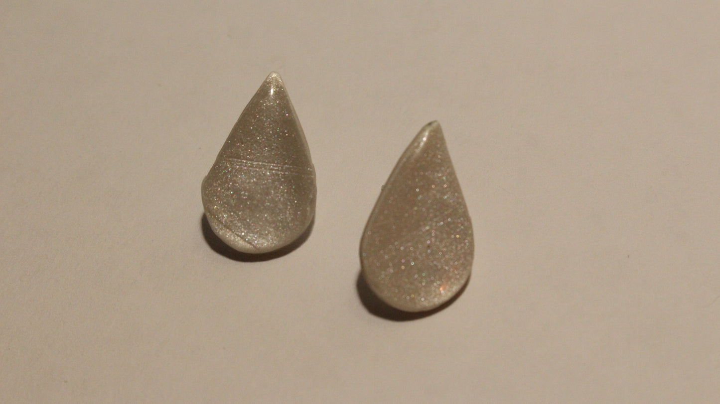 Iridescent Frost Teardrop Earrings