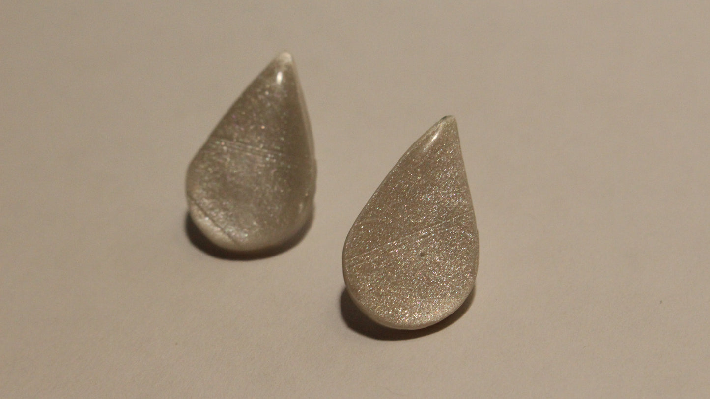 Iridescent Frost Teardrop Earrings