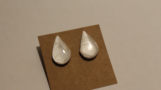Iridescent Frost Teardrop Earrings