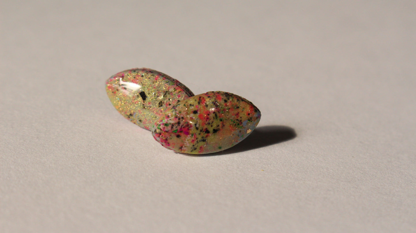 Color Splash Oval Stud Earrings – Handcrafted Statement Jewelry