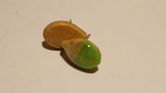 Golden Lime Teardrop Stud Earrings – Handmade Artisan Jewelry