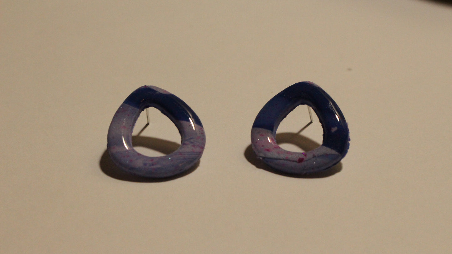 Blueberry Swirl Teardrop Earrings