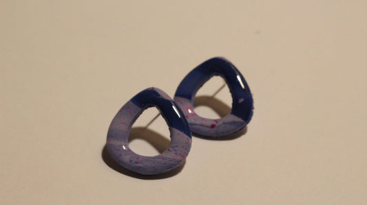 Blueberry Swirl Teardrop Earrings