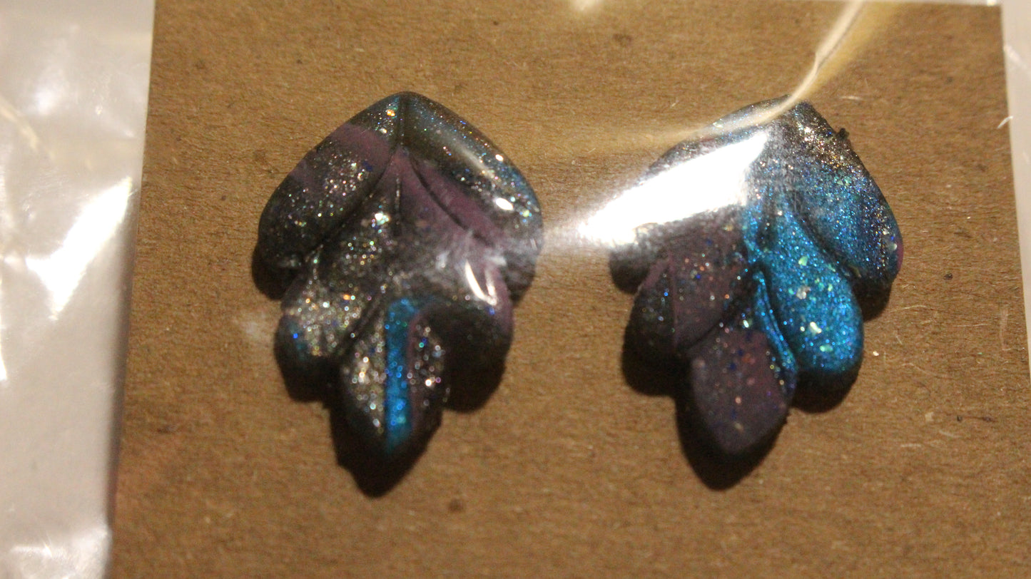 Enchanted Twilight Leaf Studs