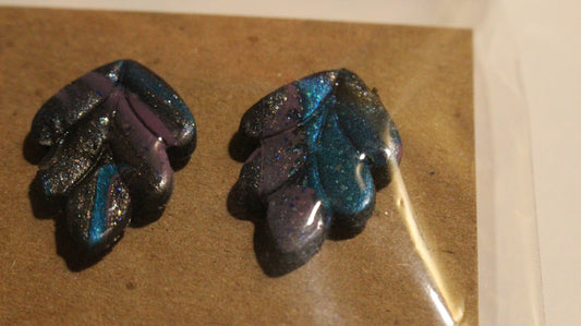 Enchanted Twilight Leaf Studs